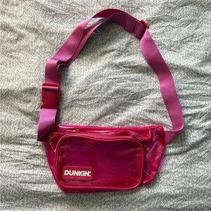 Dunkin Donuts DD Pink See-Through Clear Waist Fanny Pack - Festival and Event!